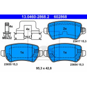Brzdové doštičky OPEL Astra, Combo, Meriva, Zafira - zadné ATE -  ATE 13.0460-2868.2