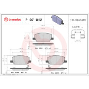Brzdové doštičky OPEL Mokka X od roku 2018 - predné - pre priemer kotúča 300 mm - 42566753 - Brembo - P07012