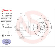 Brzdový kotúč OPEL Agila A - predný 247 mm - BREMBO - 08.8705.11