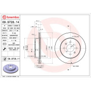 Brzdový kotúč OPEL Agila A - predný 253 mm - BREMBO - 09.9728.11