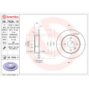 Brzdový kotúč OPEL Astra G, Opel Astra H, Opel Meriva A - zadný 240 mm - BREMBO  - 08.7626.11