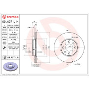 Brzdový kotúč Opel Agila B - predný 252 mm - BREMBO - 09.A271.11