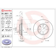Brzdový kotúč Opel Combo C, Corsa C, Meriva A, Tigra B - predný 260 mm - BREMBO - 09.8601.11