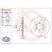 Brzdový kotúč Opel Frontera B - predný 280 mm - BREMBO - 09.6866.10