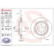 Brzdový kotúč Opel Signum, Opel Vectra C - zadný 292 mm - BREMBO - 09.9505.11