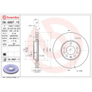 Brzdový kotúč Opel Vectra B - predný 288 mm - BREMBO - 09.6997.11