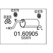 Zadný tlmič výfuku Opel Corsa D - Z10XEP, A10XEP - 13220780 - MTS - 01.60905